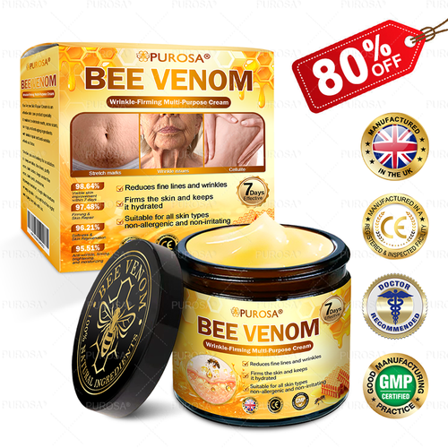 🇬🇧✨Made and Shipped from UK ✨ PUROSA® Bee Venom Wrinkle-Firming Multi-purpose Cream 🔥 LAST DAY 80% OFF