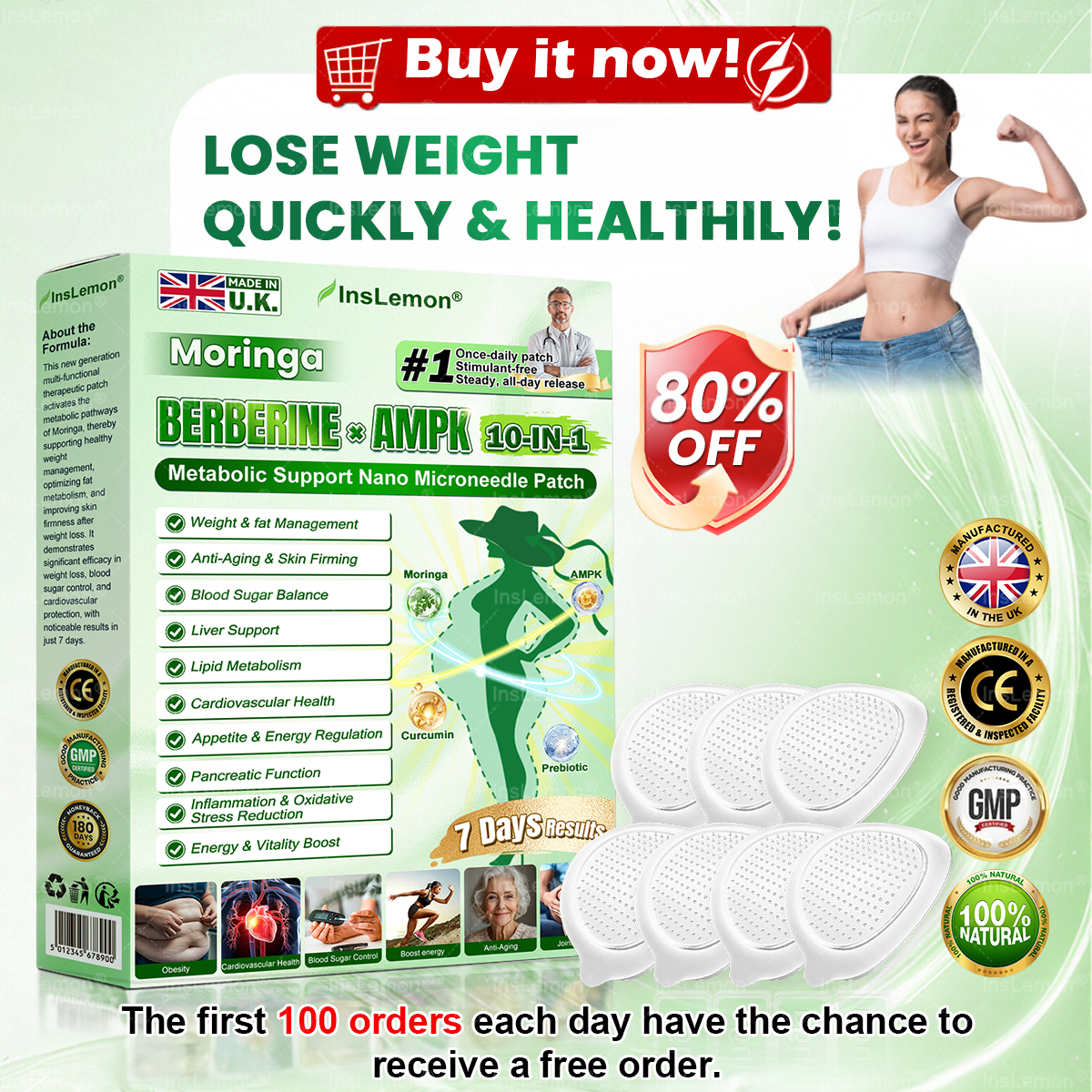 𝐈𝐧𝐬𝐋𝐞𝐦𝐨𝐧® 𝗠𝗼𝗿𝗶𝗻𝗴𝗮 × 𝗕𝗲𝗿𝗯𝗲𝗿𝗶𝗻𝗲 × 𝗔𝗠𝗣𝗞 𝟭𝟬-𝗶𝗻-𝟭 𝗠𝗲𝘁𝗮𝗯𝗼𝗹𝗶𝗰 𝗦𝘂𝗽𝗽𝗼𝗿𝘁 𝗡𝗮𝗻𝗼 𝗠𝗶𝗰𝗿𝗼𝗻𝗲𝗲𝗱𝗹𝗲 𝗣𝗮𝘁𝗰𝗵🇬🇧(𝐉𝐮𝐬𝐭 𝐨𝐧𝐜𝐞 𝐚 𝐝𝐚𝐲, 𝐯𝐢𝐬𝐢𝐛𝐥𝐞 𝐜𝐡𝐚𝐧𝐠𝐞𝐬 𝐢𝐧 𝟕 𝐝𝐚𝐲𝐬） ✅ 𝐅𝐨𝐫 𝐨𝐛𝐞𝐬𝐢𝐭𝐲, 🅛🅞🅞🅢🅔 🅢🅚🅘🅝, 𝐝𝐢𝐚𝐛𝐞𝐭𝐞𝐬, 𝐬𝐥𝐞𝐞𝐩 𝐚𝐩𝐧𝐞𝐚, 𝐣𝐨𝐢𝐧𝐭 𝐢𝐬𝐬𝐮𝐞𝐬, 𝐚𝐧𝐝 𝐦𝐨𝐫𝐞