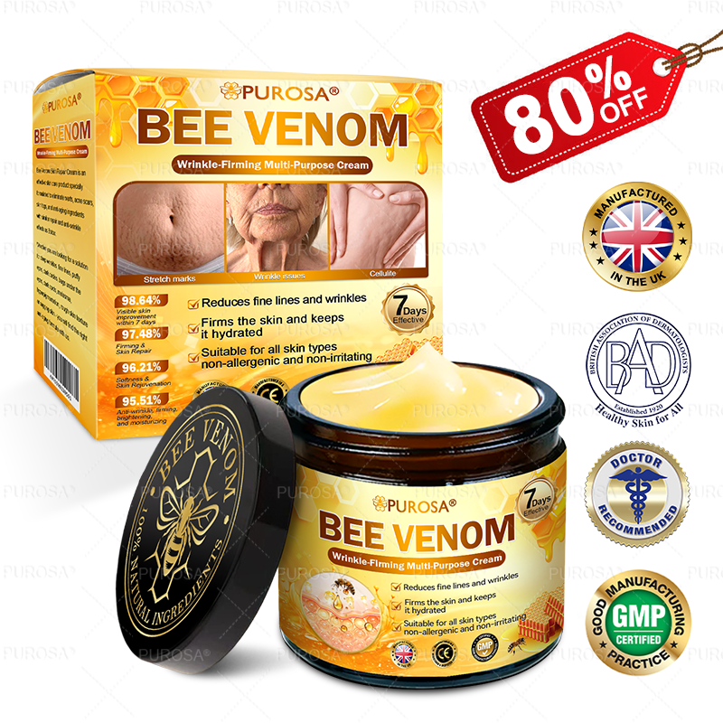 💐✨💐Made and Shipped from UK ✨ PUROSA® Bee Venom Wrinkle-Firming Multi-purpose Cream 🔥 LAST DAY 80% OFF