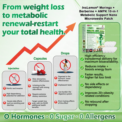 𝐈𝐧𝐬𝐋𝐞𝐦𝐨𝐧® 𝗠𝗼𝗿𝗶𝗻𝗴𝗮 × 𝗕𝗲𝗿𝗯𝗲𝗿𝗶𝗻𝗲 × 𝗔𝗠𝗣𝗞 𝟭𝟬-𝗶𝗻-𝟭 𝗠𝗲𝘁𝗮𝗯𝗼𝗹𝗶𝗰 𝗦𝘂𝗽𝗽𝗼𝗿𝘁 𝗡𝗮𝗻𝗼 𝗠𝗶𝗰𝗿𝗼𝗻𝗲𝗲𝗱𝗹𝗲 𝗣𝗮𝘁𝗰𝗵🇬🇧(𝐉𝐮𝐬𝐭 𝐨𝐧𝐜𝐞 𝐚 𝐝𝐚𝐲, 𝐯𝐢𝐬𝐢𝐛𝐥𝐞 𝐜𝐡𝐚𝐧𝐠𝐞𝐬 𝐢𝐧 𝟕 𝐝𝐚𝐲𝐬） ✅ 𝐅𝐨𝐫 𝐨𝐛𝐞𝐬𝐢𝐭𝐲, 🅛🅞🅞🅢🅔 🅢🅚🅘🅝, 𝐝𝐢𝐚𝐛𝐞𝐭𝐞𝐬, 𝐬𝐥𝐞𝐞𝐩 𝐚𝐩𝐧𝐞𝐚, 𝐣𝐨𝐢𝐧𝐭 𝐢𝐬𝐬𝐮𝐞𝐬, 𝐚𝐧𝐝 𝐦𝐨𝐫𝐞