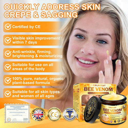 💐✨💐Made and Shipped from UK ✨ PUROSA® Bee Venom Wrinkle-Firming Multi-purpose Cream 🔥 LAST DAY 80% OFF